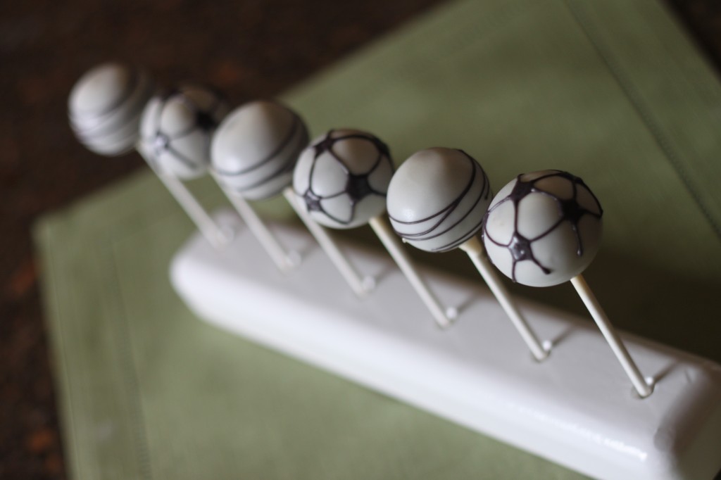 soccer cake pops