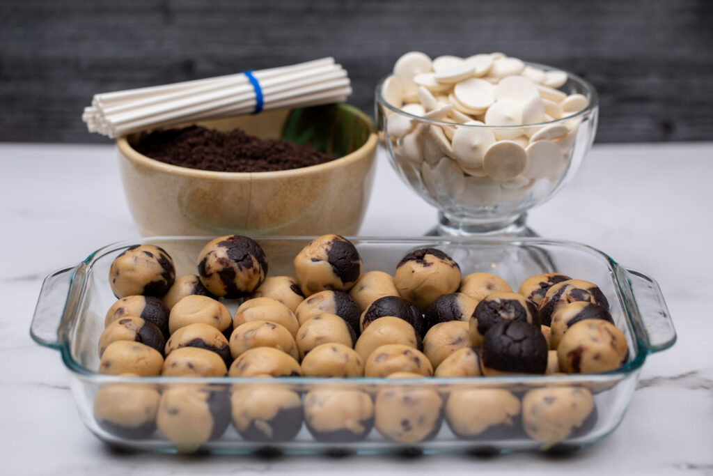 Slutty Brownie Cake Pop dipping supplies