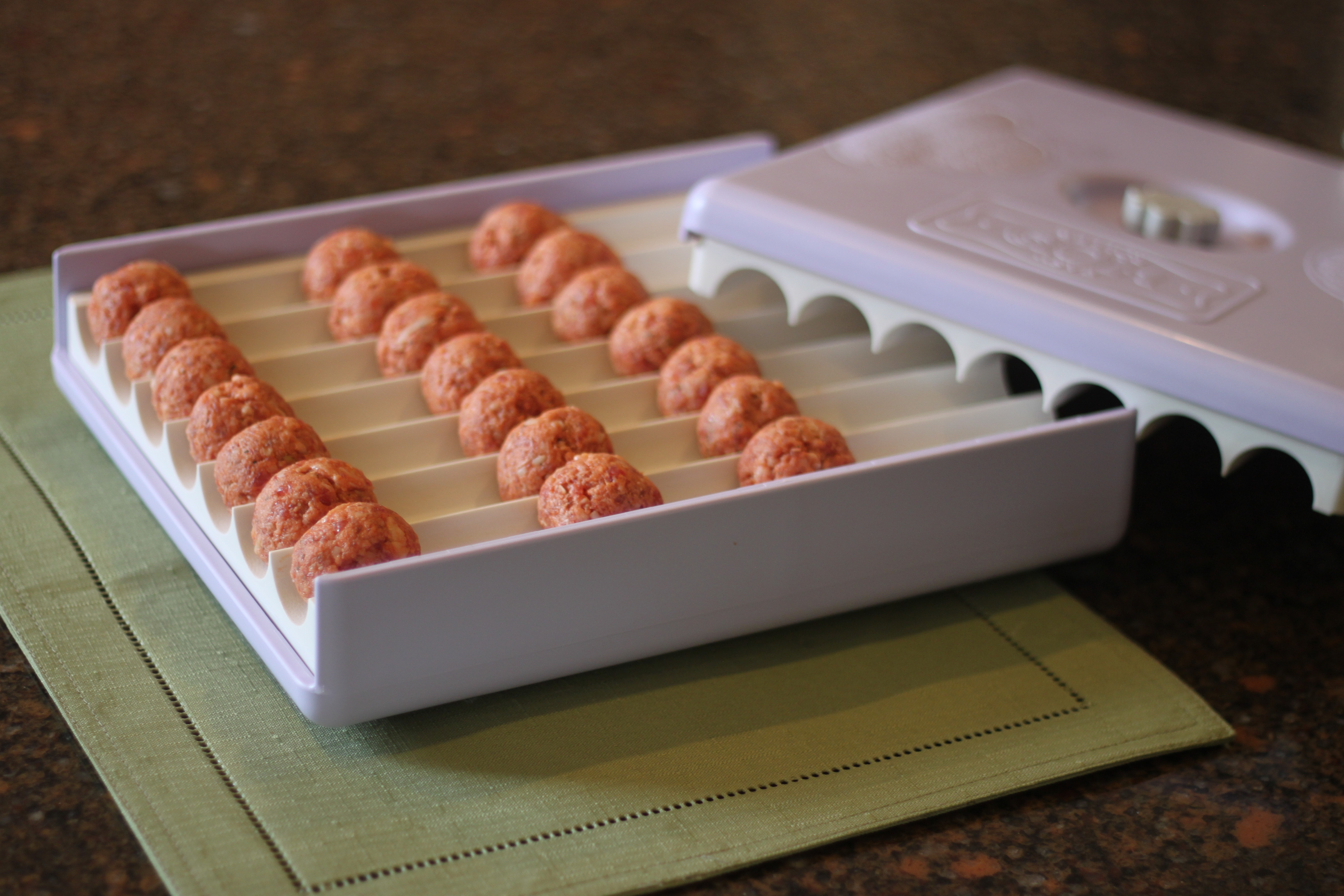Rolling Meatballs in the Easy Roller for portioning and time saving